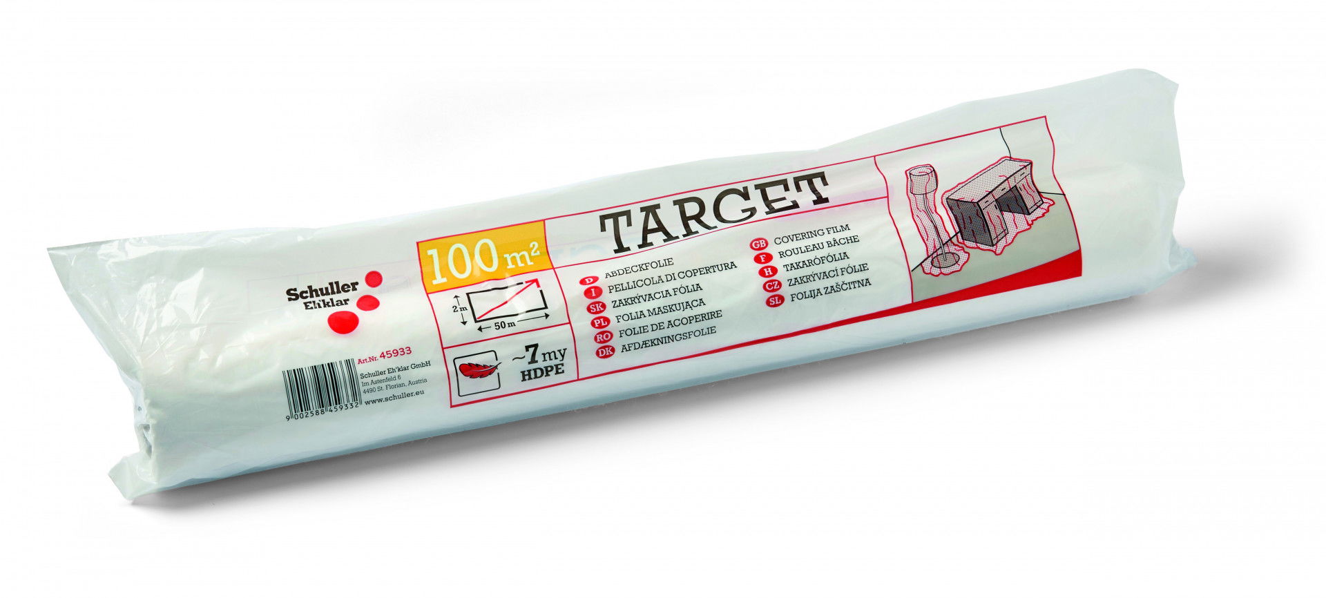 Schuller TARGET S7 takarófólia, HDPE, átlátszó, 7 my, 2 m x 50 m termék fő termékképe