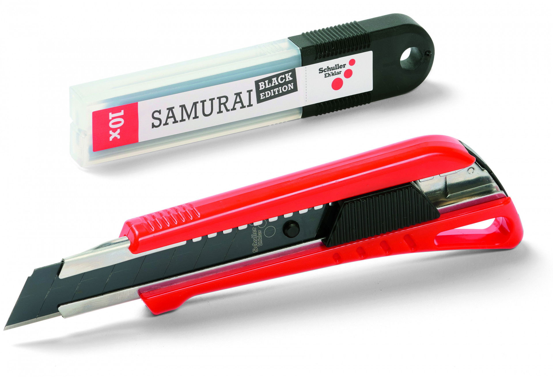 Schuller SAMURAI BLACK 18MM SET törhető pengéjű vágókés + 10 db pótpenge, 18 mm termék fő termékképe