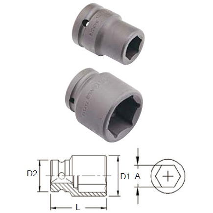 Genius Tools 645230 3/4"-os 6 lapú gépi dugókulcs fej, 30 mm termék fő termékképe
