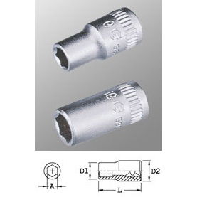 Genius Tools 222512 1/4"-os 6 lapú dugókulcs fej, 12 mm termék fő termékképe