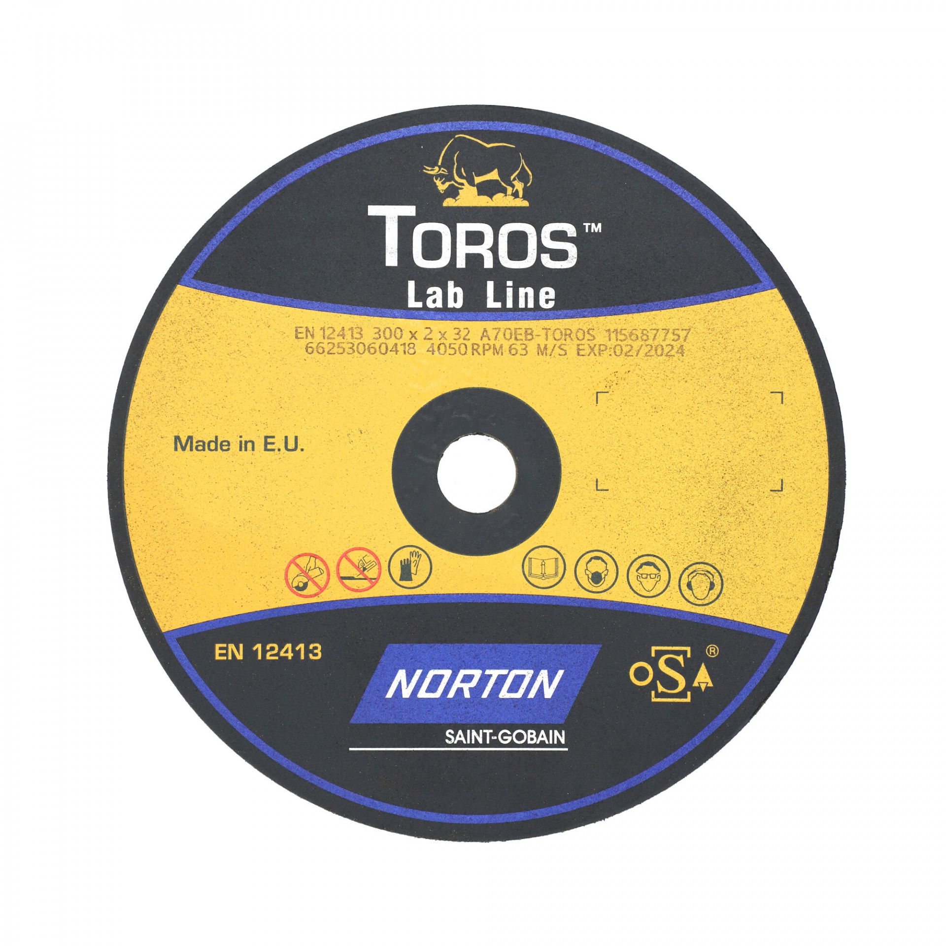 Norton Toros Preciziós gépipari erősítés nélküli vágókorong 300x2x32 mm 4XGP 70 E B26, 10 db/csomag termék fő termékképe