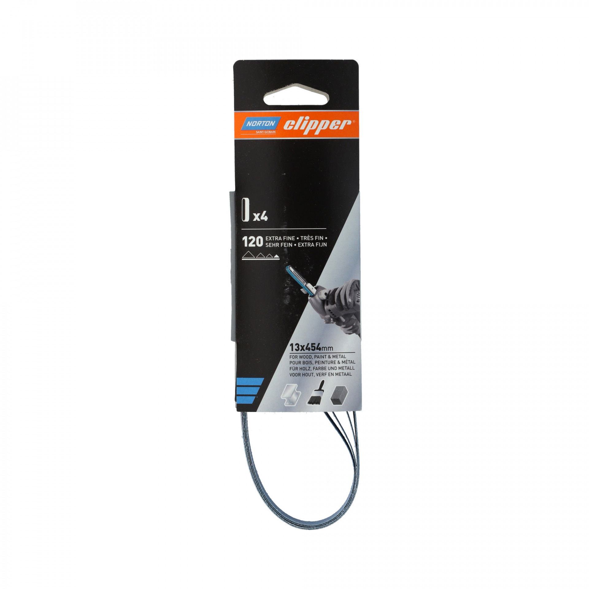 Norton Clipper R82B csiszolószalag kézi szalagcsiszolóhoz 13x454mm P120, 4 db/csomag termék fő termékképe