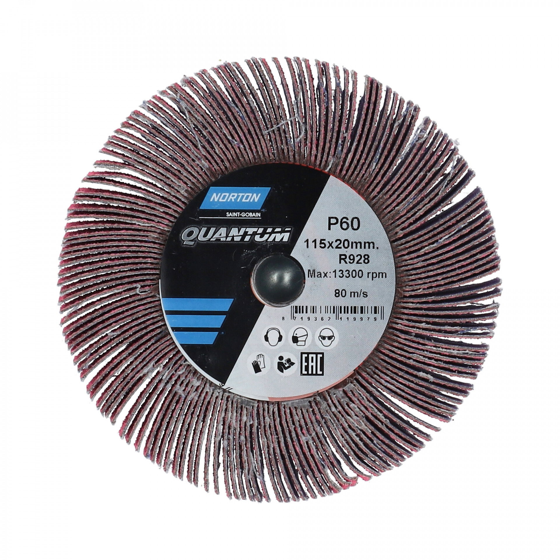 Norton Quantum R928 szaturnusz lamellás csiszolókorong Ø115x20xM14 P60, 5 db/csomag termék fő termékképe