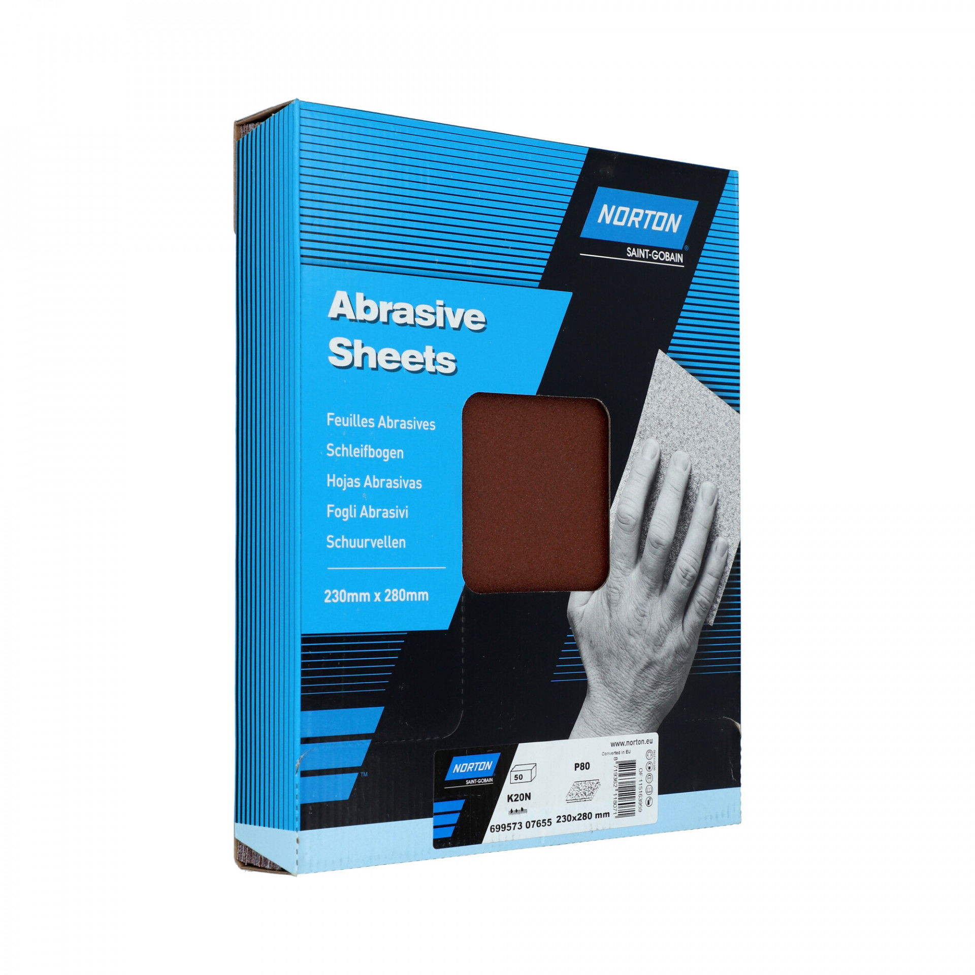 Norton K20N univerzális csiszolóvászon 230x280mm P80, 50 db/csomag termék fő termékképe