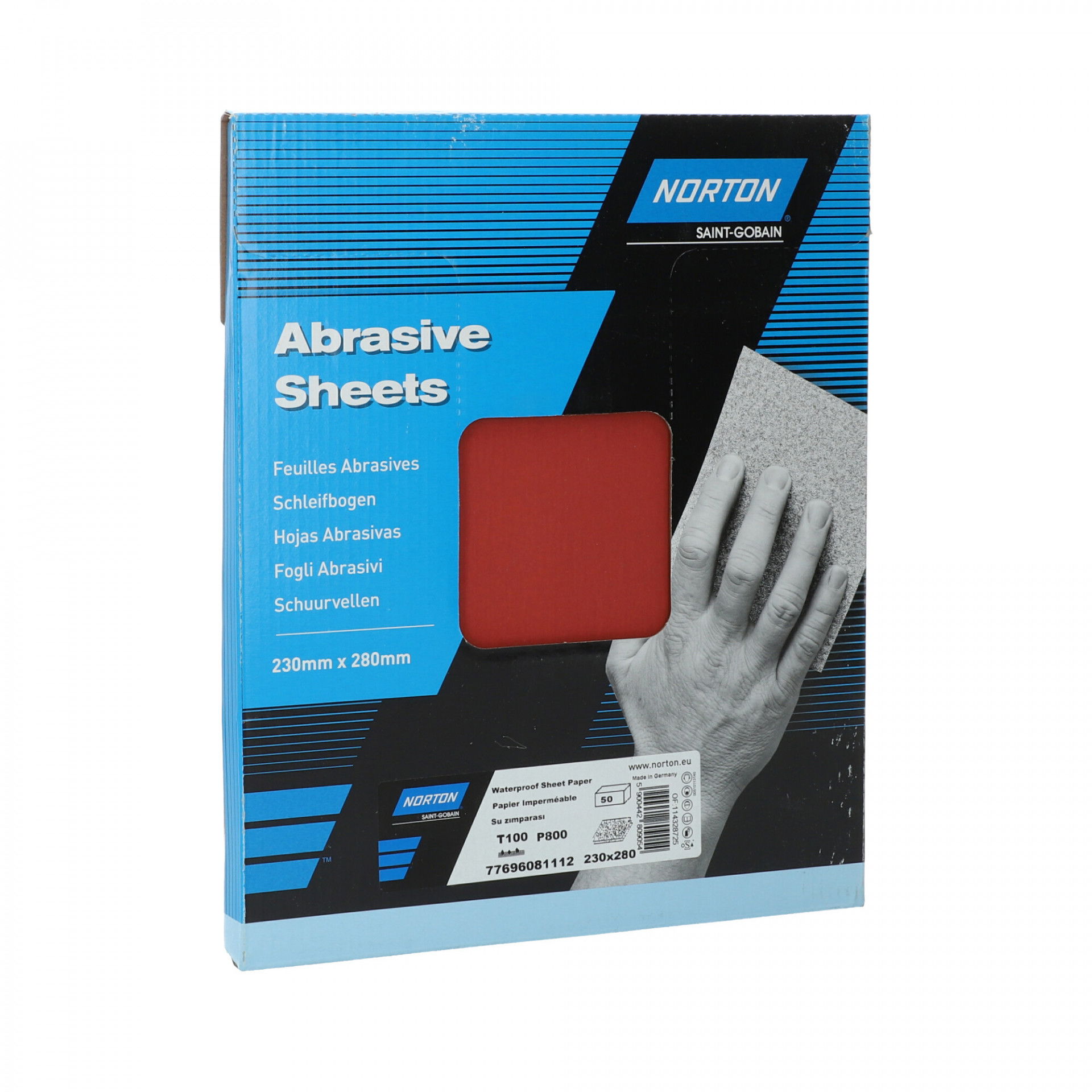 Norton Vízálló T100 vízálló csiszolópapír 230x280mm P800, 50 db/csomag termék fő termékképe
