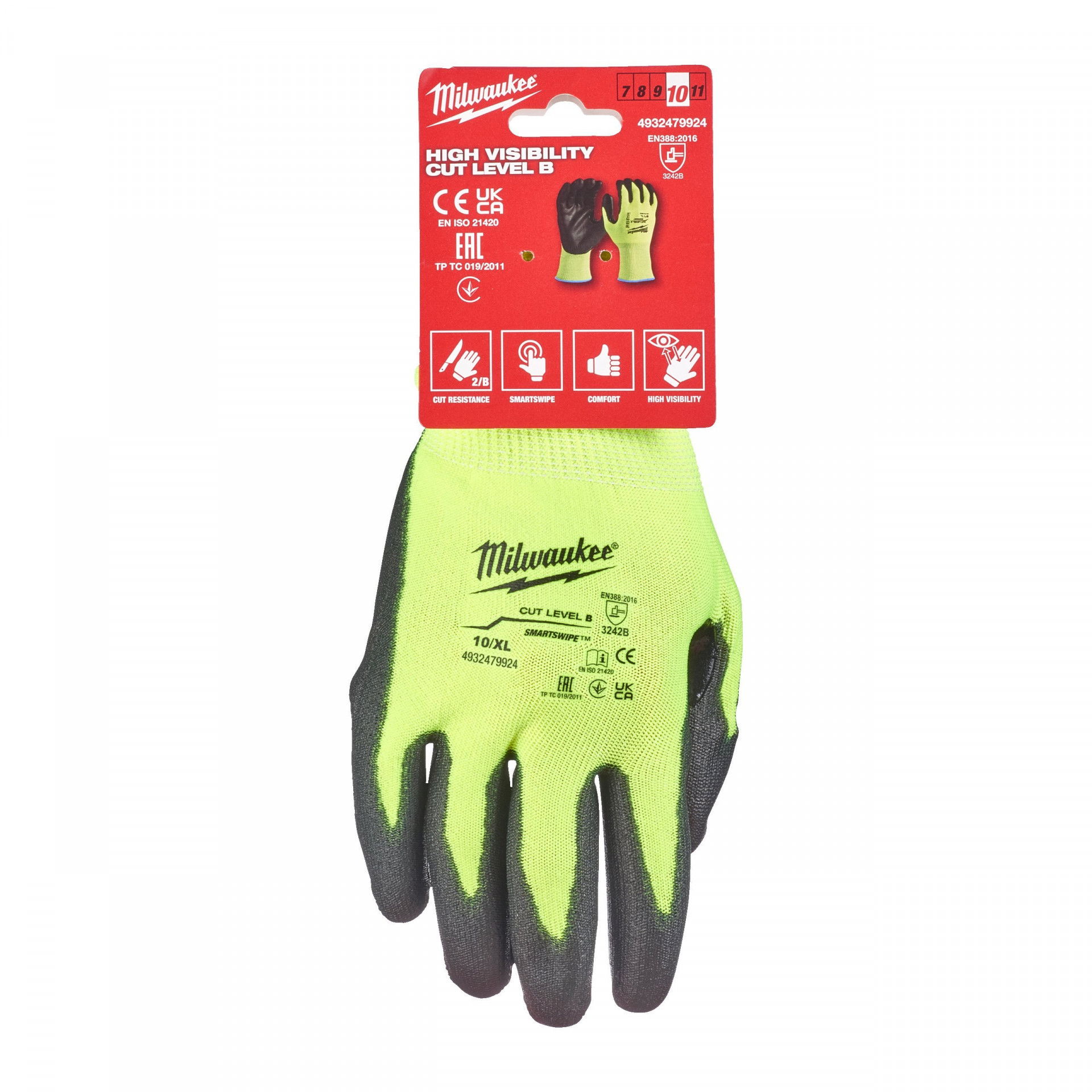 Milwaukee HI-VIS láthatósági vágásbiztos védőkesztyű, 2/B vágási szint termék fő termékképe