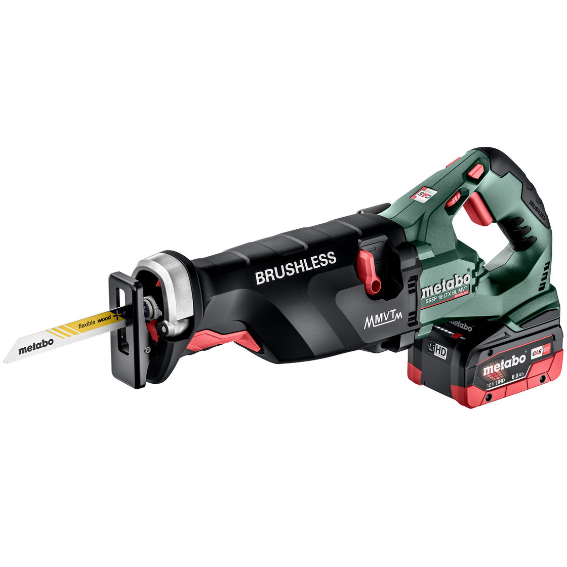 METABO SSEP 18 LTX BL MVT akkumulátoros kardfűrész (2 x 8.0 Ah LiHD akkuval, metaBOX kofferben) termék fő termékképe