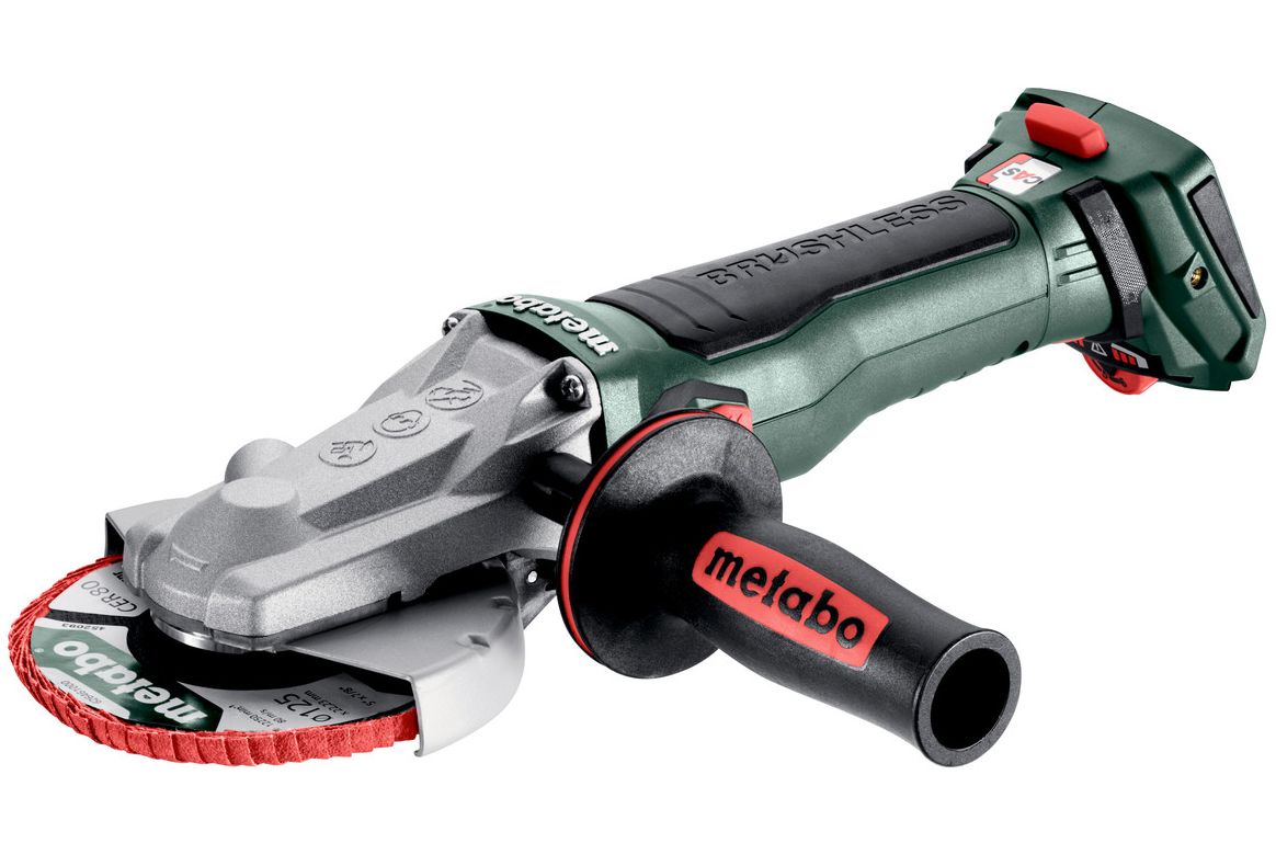 METABO WVBF 18 LT BL 11-125 Quick akkumulátoros laposfejű sarokcsiszoló (akku és töltő nélkül, metaBOX kofferben) termék fő termékképe