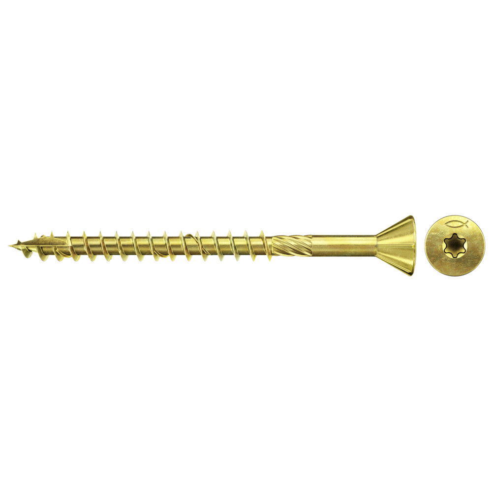 Fischer FDF-ST 4.5 x 50 YZP 200 süllyesztett fejű 75°, sárgára horganyzott, részmenetes MDF csavar, TX behajtással, 200 db/csomag termék fő termékképe