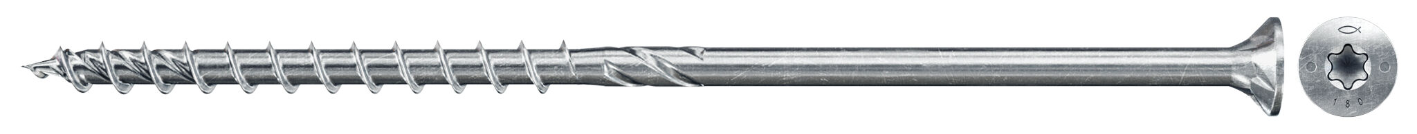 Fischer PowerFast FPF II CTP 10.0 x 200 BC 50 süllyesztett fejű, kékre horganyzott részmenetes szerkezetépítő csavar TX behajtással, 50 db/csomag termék fő termékképe